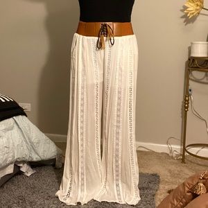 See through white beach/dress/casual pants